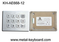 Teclado de aço inoxidável 3x4 em chaves da matriz 12, teclado do metal da prova do vândalo