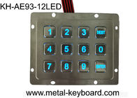 3 x 4 teclado numérico numérico do metal chave da disposição 12 iluminados de aço inoxidável para o controle de acesso