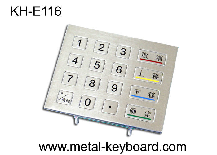 IP65 avaliou o teclado numérico do metal áspero, teclado de 16 Digitas das chaves
