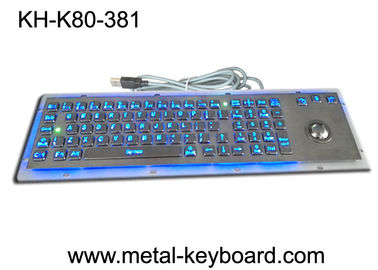 Teclado de computador industrial do metal dos SS com Trackball, USB padrão ou apoio da saída PS2