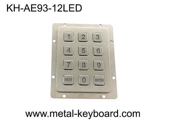 Teclado numérico numérico do metal claro traseiro 3x4 no teclado numérico de aço inoxidável das chaves da matriz 12