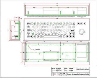 Teclado industrial com Trackball, teclado áspero de 70 chaves da montagem do painel