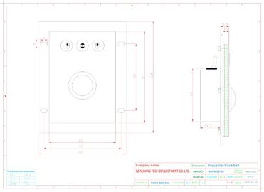 Rato industrial do trackball do metal da prova do vândalo resistente à poeira, sujeira, água