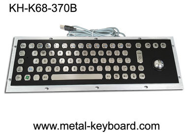 Teclado industrial do computador do metal do preto IP65 com Trackball de aço inoxidável