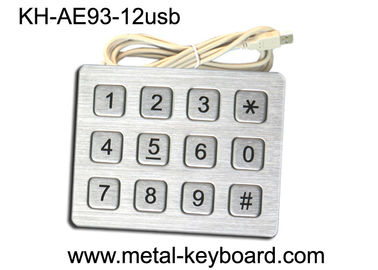 Teclado Ruggedized do metal do quiosque 4 numéricos x 3 de aço inoxidável com 12 chaves