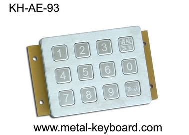 Botão de aço inoxidável do teclado 12 do metal do teclado da prova do vândalo na matriz 3x4