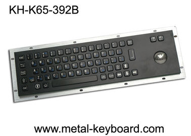 IP65 anti - teclado de computador industrial preto do vândalo com Trackball de aço inoxidável