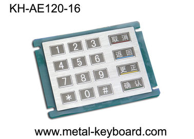 Teclado numérico numérico do metal de aço inoxidável de 16 chaves 4x4 na matriz, prova do vândalo