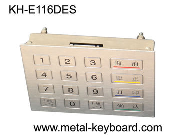 Teclado do metal da cifragem de 16 chaves com o vândalo resistente para o quiosque do banco
