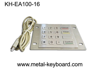 Teclado industrial do metal de 16 chaves com material de aço inoxidável áspero