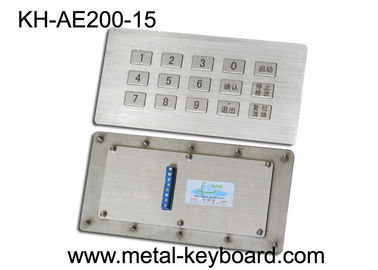 Teclado industrial do metal do quiosque da prova do vândalo, teclado numérico industrial do painel de aço inoxidável de 15 chaves