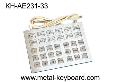Teclado de aço inoxidável do quiosque industrial feito sob encomenda com 33 chaves