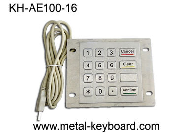 Metal de aço inoxidável industrial do teclado numérico do porta usb Dustproof com 16 chaves lisas