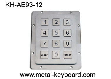 Teclado numérico de aço inoxidável industrial Ruggedized impermeável das chaves do teclado numérico 12 do metal IP65