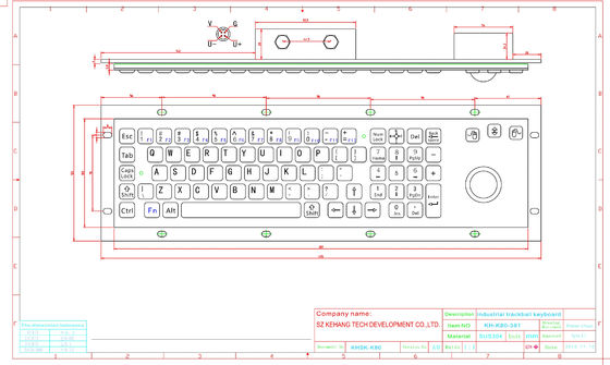 80 teclado industrial do metal avaliado das chaves IP65 com rato do Trackball e o teclado numérico numérico