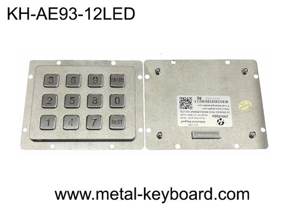 Das chaves impermeáveis do teclado numérico 12 do metal da matriz dos SS PS2 3x4 montagem retroiluminada do painel