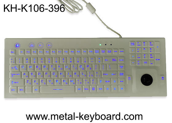 O teclado industrial de borracha do silicone PS2 Ruggedized o luminoso com rato do Trackball