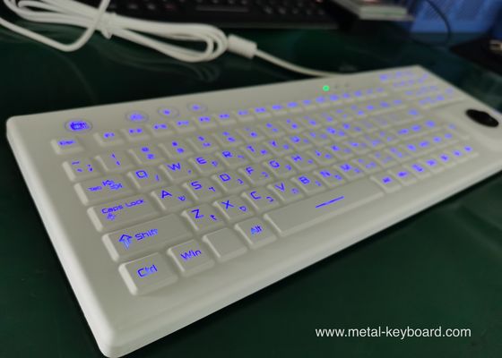 O teclado industrial de borracha do silicone PS2 Ruggedized o luminoso com rato do Trackball