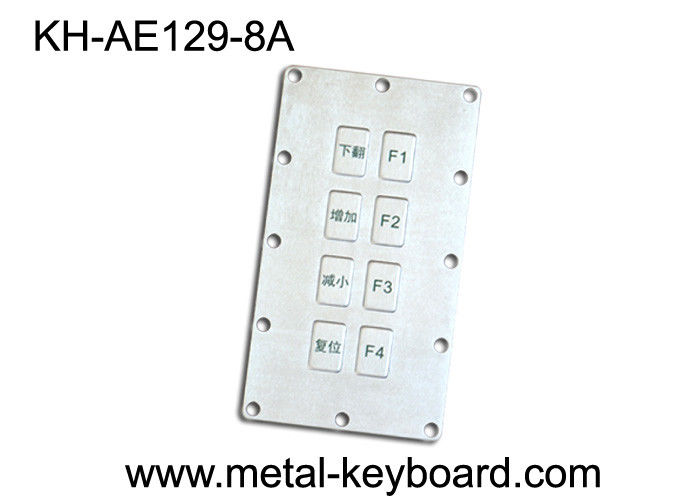 Molhe o teclado do metal do quiosque da prova IP65 com 8 chaves para a maquinaria de mineração